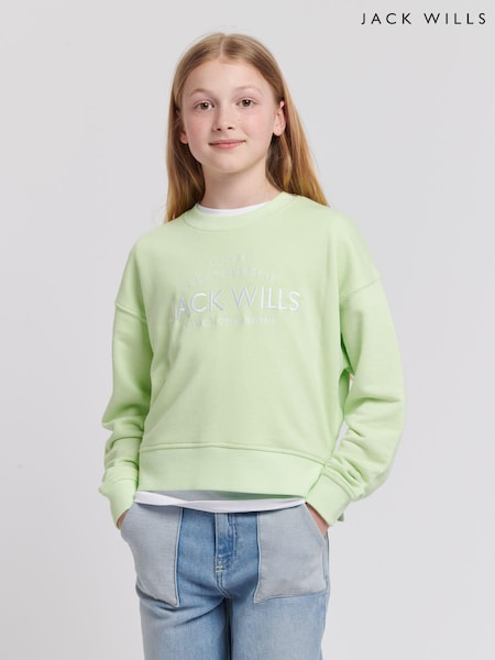 Jack Wills Loose Fit Girls 100% Cotton Huntston Crew Sweatshirt (N94954) | 50 € - 59 €