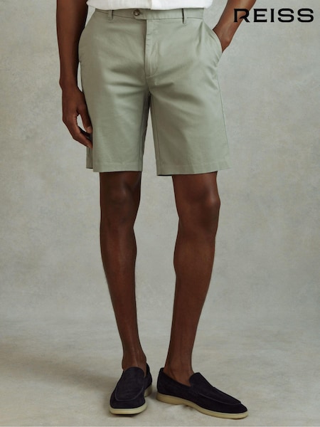 Reiss Pistachio Wicket Modern Fit Cotton Blend Chino Shorts (N94956) | 573 QAR
