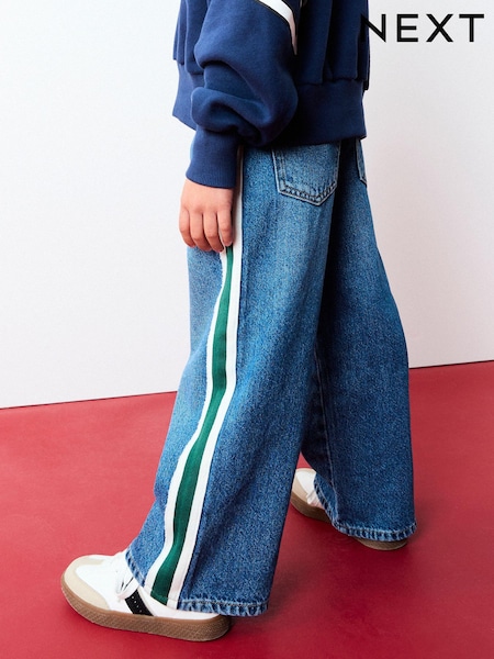 Blue Denim 100% Cotton Wide Leg Jeans (3-16yrs) (N94975) | € 18 - € 23