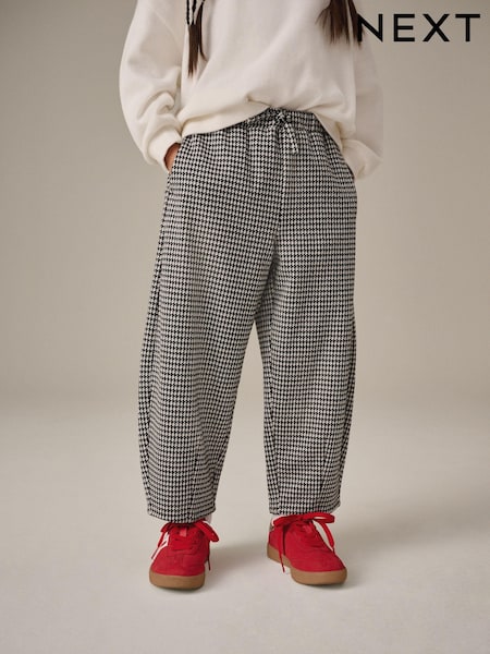 Black Barrel Leg Check Trousers (3-16yrs) (N95157) | AED56 - AED74