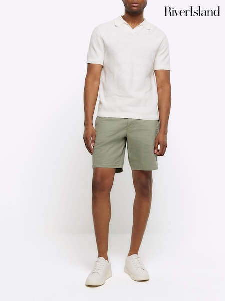 River Island Green Laundered Chino Shorts (N95209) | €17.50