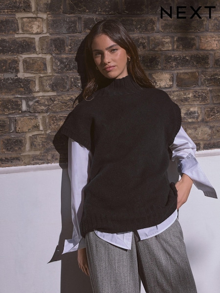 Black Wool Cashmere Knitted Tank (N95244) | €139