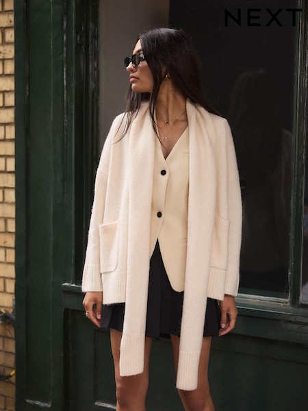 Barva krede - Scarf Cardigan (N95255) | € 43