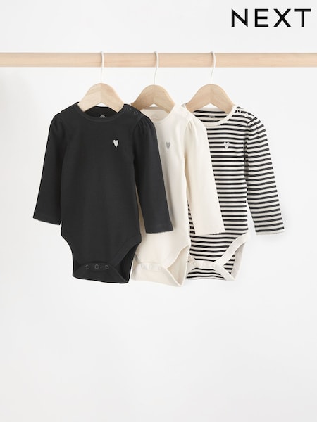 שחור/לבן - Baby Bodysuits 3 Pack (N95272) | ‏59‏₪ - ‏67‏ ₪
