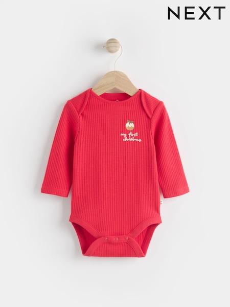 Red Baby 'My First Christmas' 100% Cotton Bodysuit (N95276) | €4