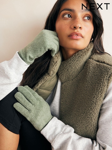 Khaki Grön - Fleece Gloves (N95283) | kr100
