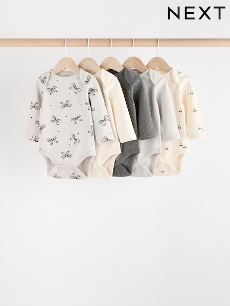 Black/White Baby Bodysuits 5 Pack (N95294) | AED63 - AED71