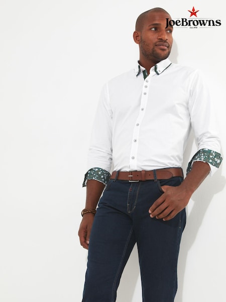 Joe Browns White Smart Triple Collared 100% Cotton Shirt (N95334) | AED125
