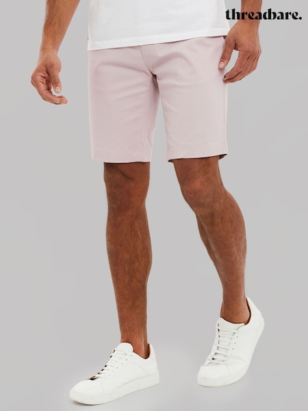 Threadbare Pink Slim Fit Cotton Chino Shorts With Stretch (N95421) | 109 QAR