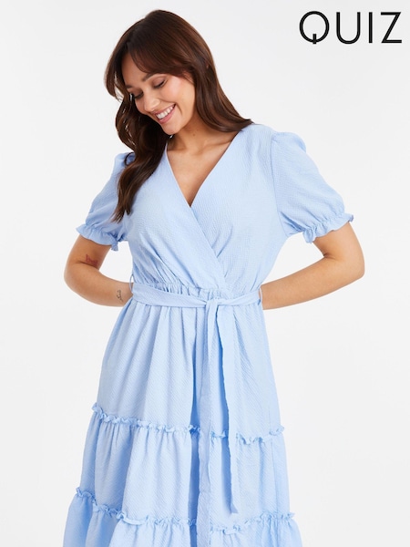 Quiz Textured Woven Frill Detail Midi Dress (N95425) | 27 €