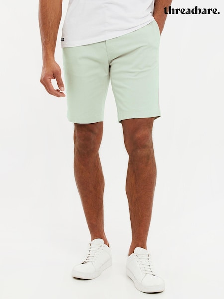 Threadbare Green Slim Fit Cotton Chino Shorts With Stretch (N95433) | €12
