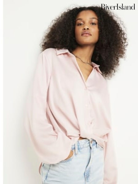 River Island Satin Wrap Shirt (N95445) | 125 LEI