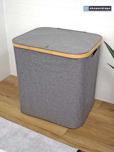 Showerdrape Grey Large Cotswold Laundry Hamper With Lid (N95463) | 210 zł