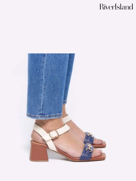 River Island Low Snaffle Block Sandals (N95502) | 125 LEI