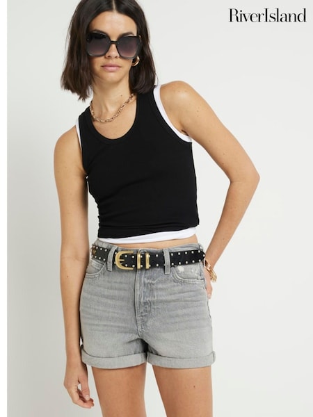 River Island Rolled Hem Denim Shorts (N95528) | 100 LEI