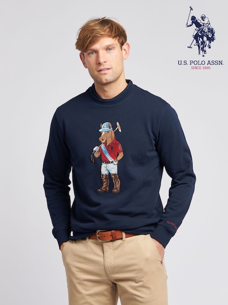 U.S. Polo Assn. Blue Mens Chuck Crew Sweatshirt (N95625) | R$ 690