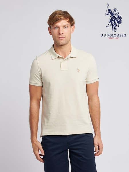 U.S. Polo Assn. Cream Regular Fit Pique 100% Cotton Polo Shirt (N95643) | R$ 495