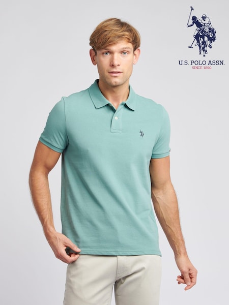 U.S. Polo Assn. Sky Blue Regular Fit Pique 100% Cotton Polo Shirt (N95656) | €72