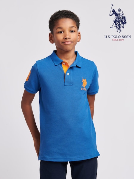 Albastru închis - U.S. Polo Assn. Tricou polo pentru băieți 100% bumbac Player 3 (N95673) | 298 LEI - 357 LEI