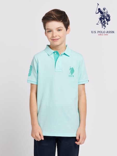 U.S. Polo Assn. Light Blue Boys 100% Cotton Player 3 Polo Shirt (N95690) | AED233 - AED280