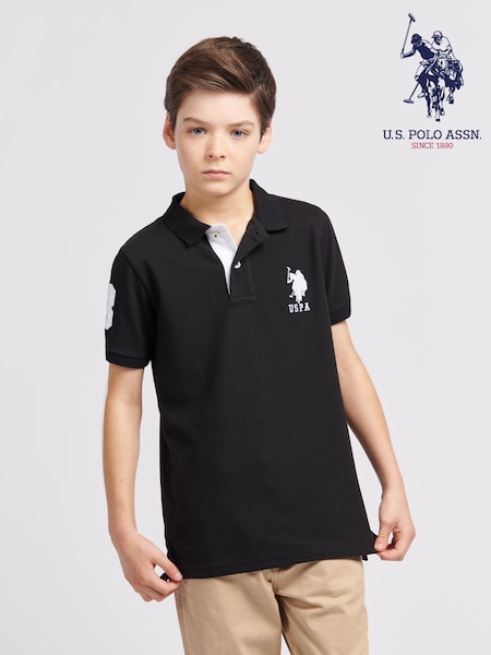 U.S. Polo Assn. Black Boys 100% Cotton Player 3 Polo Shirt (N95694) | €53 - €64