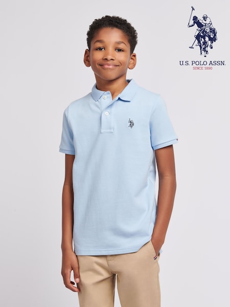 U.S. Polo Assn. Dark Blue Boys Double Horsemen 100% Cotton Polo Shirt (N95700) | ₪176 - ₪211