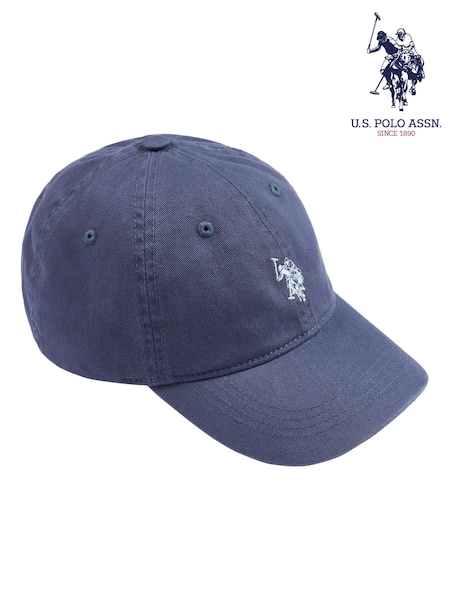 U.S. Polo Assn. Blue Boys Washed 100% Cotton Canvas Cap (N95716) | ₪75