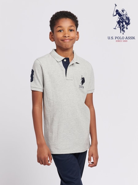 U.S. Polo Assn. Grey Boys 100% Cotton Player 3 Polo Shirt (N95725) | $69 - $82