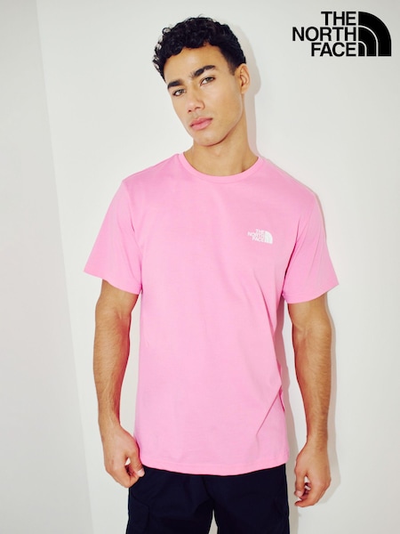 The North Face Pink Mens Simple Dome Short Sleeve 100% Cotton T-Shirt (N95728) | 76 SAR