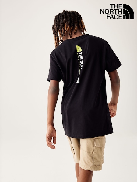 The North Face Black Teen Vertical Never Stop Exploring 2 Short Sleeve 100% Cotton T-Shirt (N95863) | €16