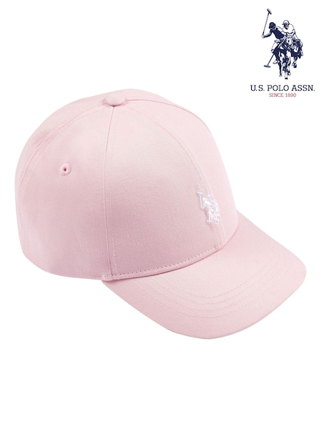 U.S. Polo Assn. Pink Girls Double Horsemen Canvas 100% Cotton Cap (N95897) | AZN 38