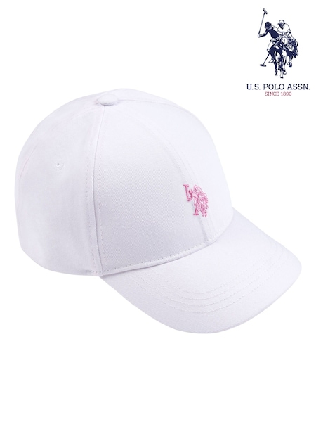 U.S. Polo Assn. White Girls Double Horsemen Canvas 100% Cotton Cap (N95904) | €21
