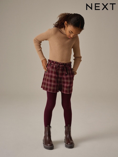 Berry Red Check Shorts (3-16yrs) (N96089) | AED49 - AED67