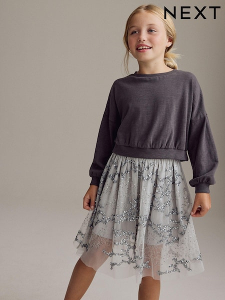 Silver Lace Sequin Skirt (3-16yrs) (N96096) | €21 - €25