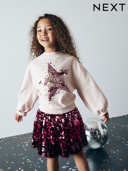 Berry Red Sequin Skirt (3-16yrs) (N96102) | 83 QAR - 100 QAR