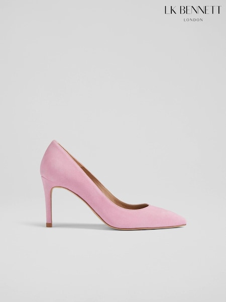 Vaaleanpunainen - LK Bennett Floret Suede Pointed Toe Courts (N96136) | €313