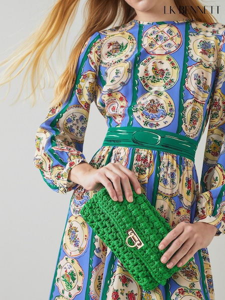 Grün - Lk Bennett Woven Fabric Essie Clutch (N96145) | 172 €