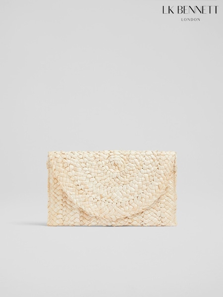 LK Bennett Natural Dove Straw Envelope Clutch (N96164) | ₪448