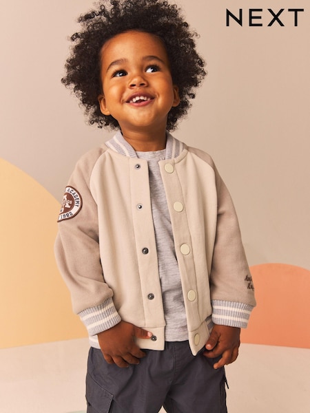 Stone/Grey Letterman Jacket (3mths-7yrs) (N96209) | CA$45 - CA$56