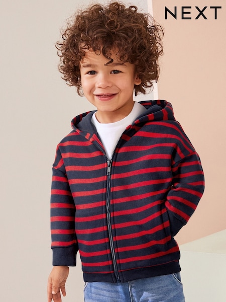 Red/Blue Stripe Zip Through Hoodie (3mths-7yrs) (N96234) | €14 - €16