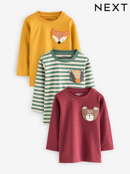 Zelena/modra - Long Sleeve Animal Print Character T-Shirts 3 Pack (3mths-7yrs) (N96319) | € 18 - € 21
