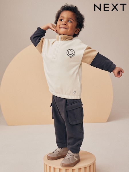 Ecru Colourblock Utility Funnel Zip Neck and Jogger Set (3mths-7yrs) (N96331) | €20 - €24