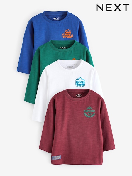 Azul/Verde - Long Sleeve Character T-Shirts 4 Pack (3mths-7yrs) (N96335) | 25 € - 30 €