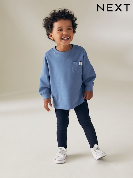Blue Long Sleeve Top and Leggings Set (3mths-7yrs) (N96341) | €11 - €16