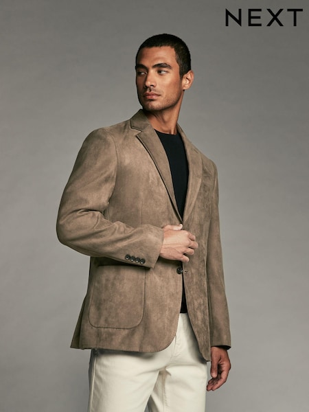 Stone Regular Fit Faux Suede Blazer (N96459) | R$ 910