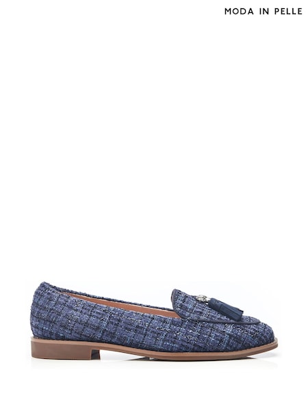 Moda in Pelle Pink Emmarose Leopard Head Tassel Trim Loafers (N96460) | €51