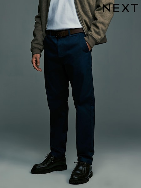 francia haditengerészet KÉK - Straight Fit - Printed Belted Soft Touch Chino Trousers (N96472) | 15 610 Ft