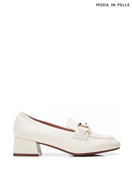 Moda in Pelle Fenet Soft Square Toe Heeled Snaffle Trim Loafers (N96508) | €76