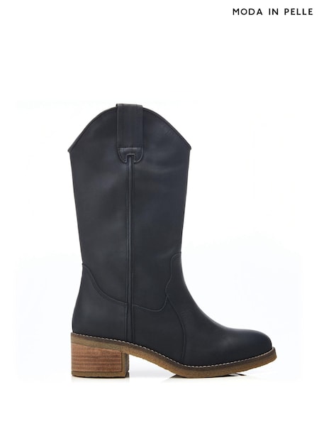 Moda in Pelle Dana Crepe Sole Long Western Boots (N96516) | AED434