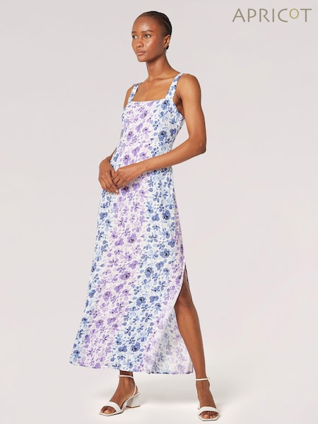 Apricot White Floral Rose Ombre Camisole Maxi Dress (N96542) | €30